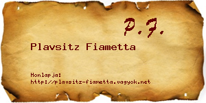 Plavsitz Fiametta névjegykártya
